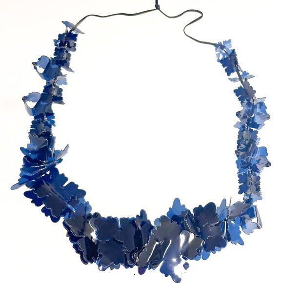 Miu Miu Jewelry - Miu Miu Forest Blue Floral Tie on Necklace